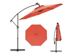 Sombrilla Terraza Exterior Costway Rotación De 360°(3 X 3 M - Poliéster - Naranja)