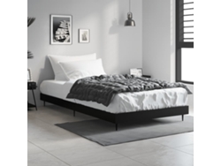 Estructura De Cama Madera De Ingeniería Negra 90x200 Cm