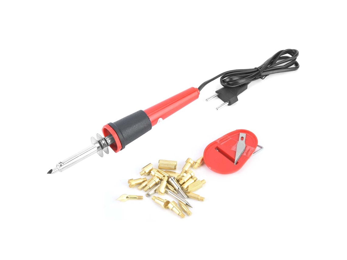 Set De 26 Herramientas De Grabado En Madera Con Pluma De Quemado Y Puntas Variadas Para Pirografía Y Soldadura