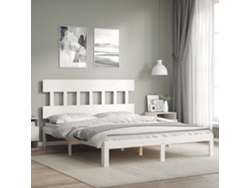 Estructura De Cama Sin Colchón Madera Maciza De Pino 160x200 Cm