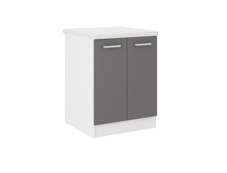 Mueble bajo de cocina de 60 cm con encimera incluida - Gris YOUDOIT