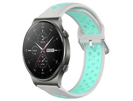 Correa de reloj inteligente para Huawei GT2 Pro 22 mm Correa de reloj deportivo transpirable perforada de silicona (gris + pato de agua)