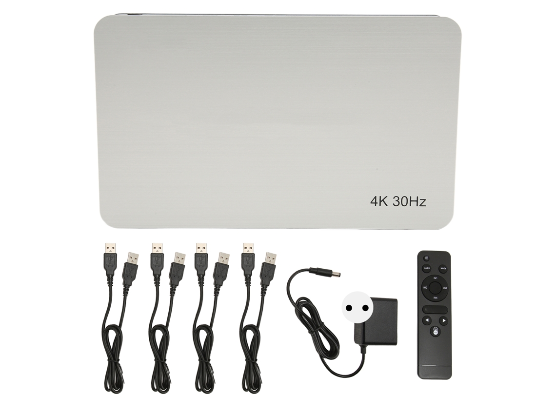 Conmutador Multivisor Hdmi 4x1 4k Hd Quad Multi Viewer Profesional Plug And Play