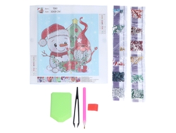Kit De Pintura Con Diamantes De Imitación 5d De 30x30 Cm, Muñeco De Nieve Navideño, Pasos Sencillos, Ecológico.