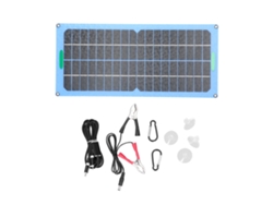 Panel solar portátil de silicio monocristalino de 15 W y 18 V con cargador USB para baterías.