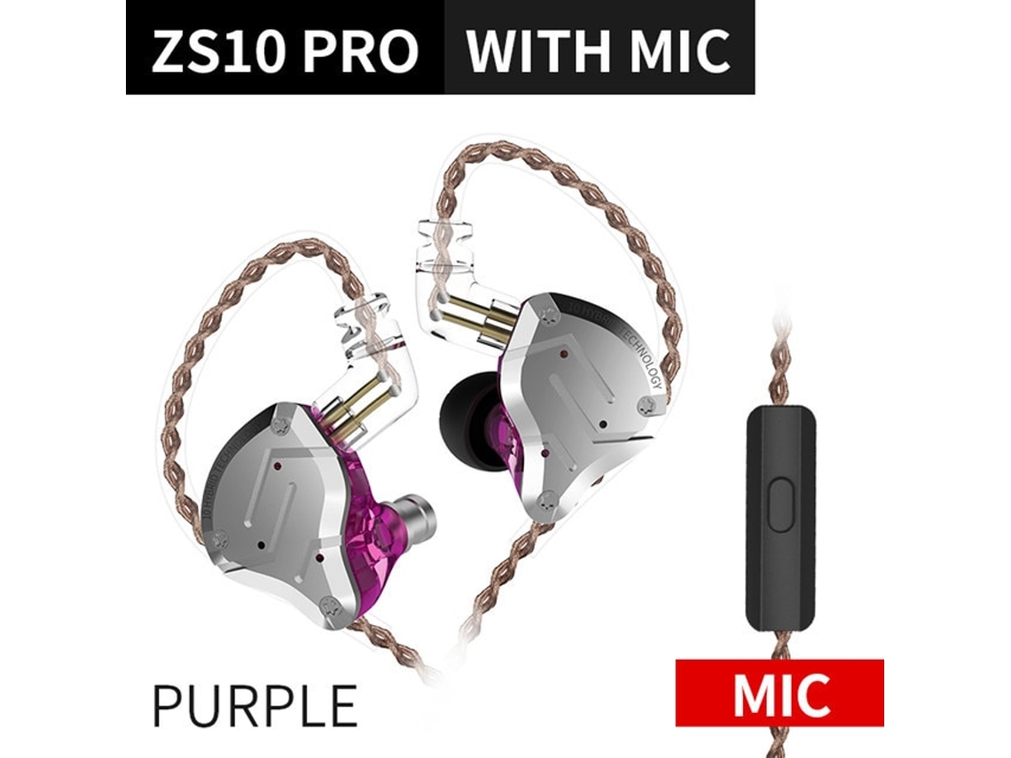 Auriculares metálicos de alta fidelidad SZSMART KZ Zs10 Pro 4Ba + 1Dd