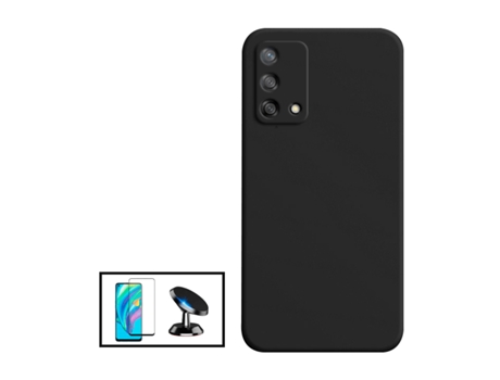 Kit De Película De Vidrio Templado De Cubierta Completa 5D Soporte Magnético De Coche De Silicona Líquida Para OPPO Reno6 Lite - Negro PHONECARE