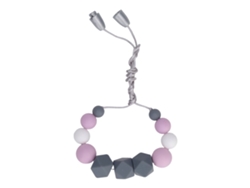 Collar De Masticación Para Bebés Con Perlas De Silicona Suave Exquisita Para Masaje De Encías Color Morado Claro