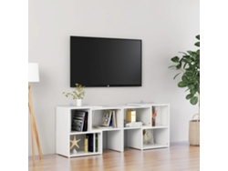 Mueble de Armario Tv 104X30X52 Cm Contrachapado Blanco Brillante
