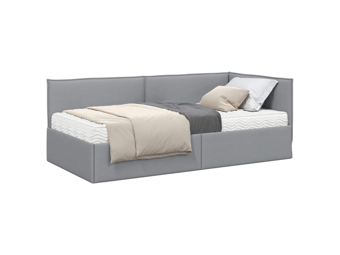 Syfax™ Estructura De Cama Esquina Con Colchón Manual 2 Pcs Gris Claro