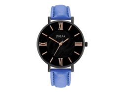 Reloj De Pulsera De Aleación Analógico De Cuarzo Con Dial Redondo Azul Para Parejas