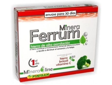 Suplemento Alimentar PINISAN Minera Ferrum (30 Caps)
