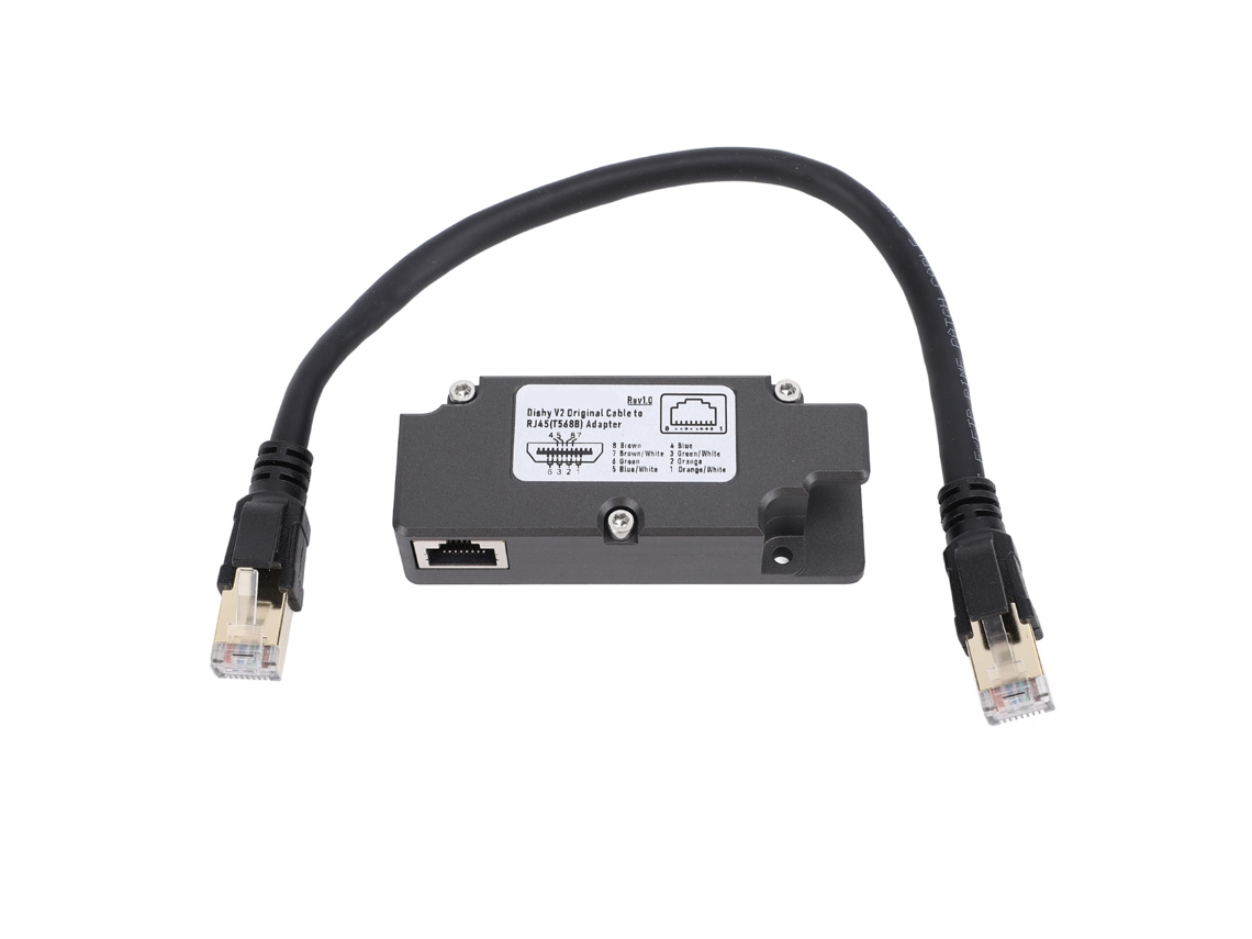 Adaptador Dishy V2 A Rj45, Conexión Ethernet Estable Para Antena Parabólica Rectangular Dish Gen2.