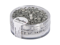 RAYHER 14308610 CUBO DE METAL, MATE, 3,4 MM, CAJA 15 G, BRILLANTE. ARGÉN