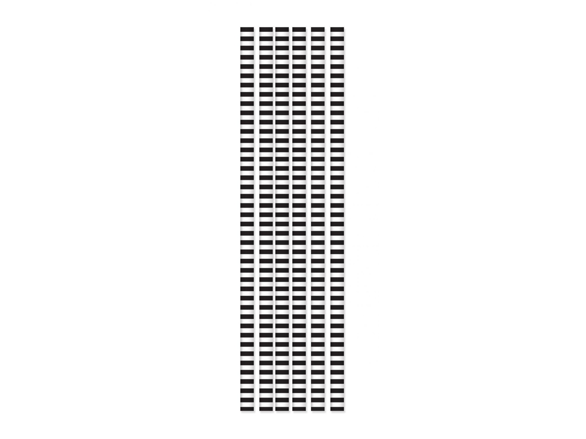 20 pajitas de papel - rayas blancas y negras