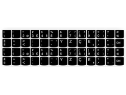 Pegatinas para Teclado GOEIK P-2 (con Caracteres Portugueses 2 en 1 - 14.9x14.3 - Negro)