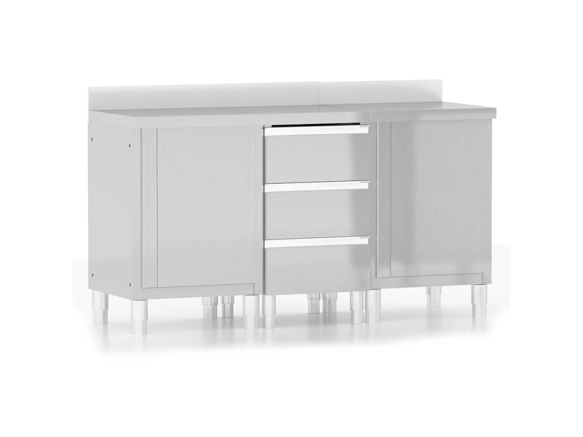Maison Exclusive - Armarios De Cocina Comerciales 3 Piezas De Acero Inoxidable