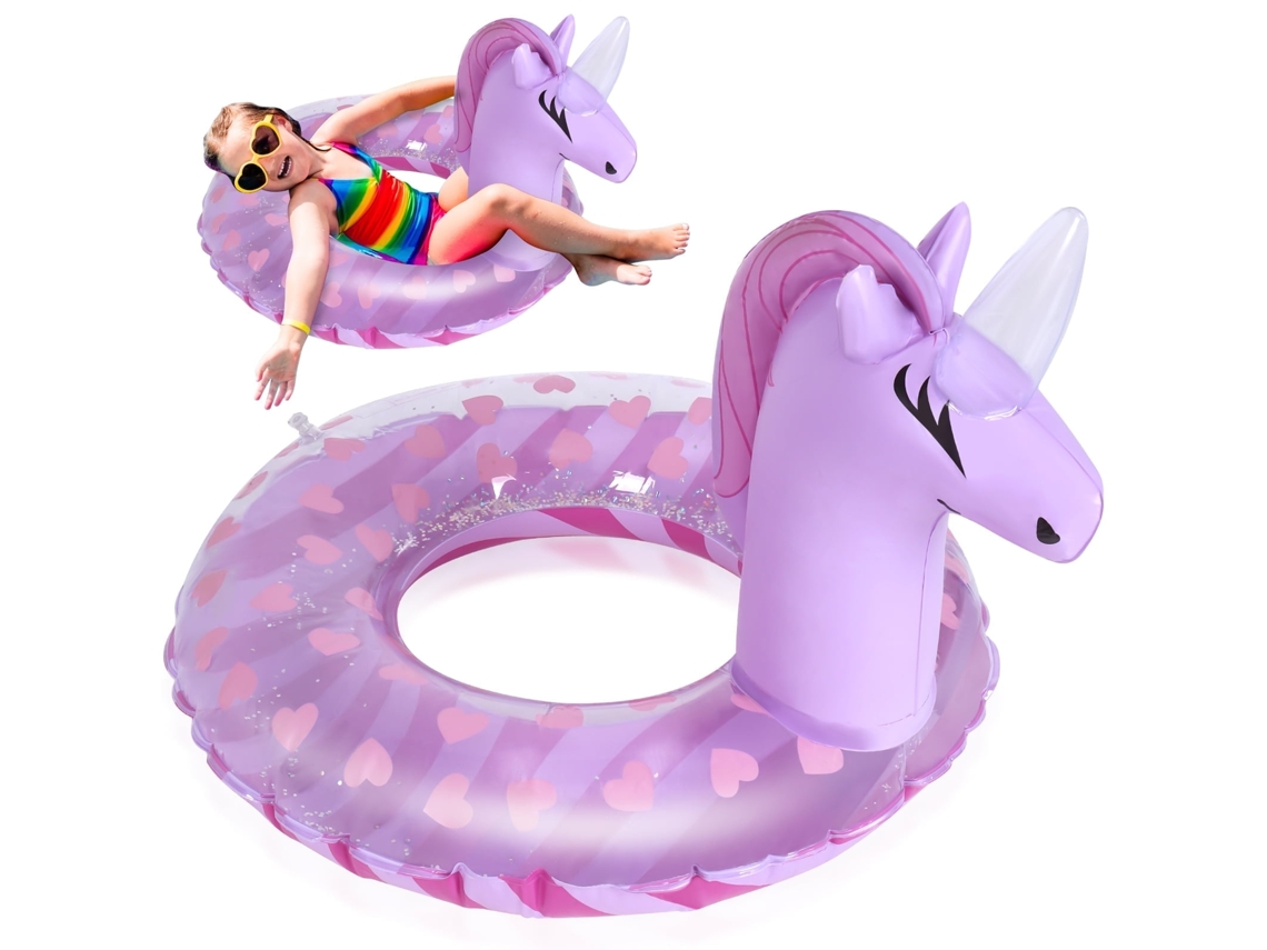 Flotador Hinchable Para Niños, Con Diseño De Unicornio Brillante, Perfecto Para Actividades Al Aire Libre En Verano, Muy Duradero Y Antivuel
