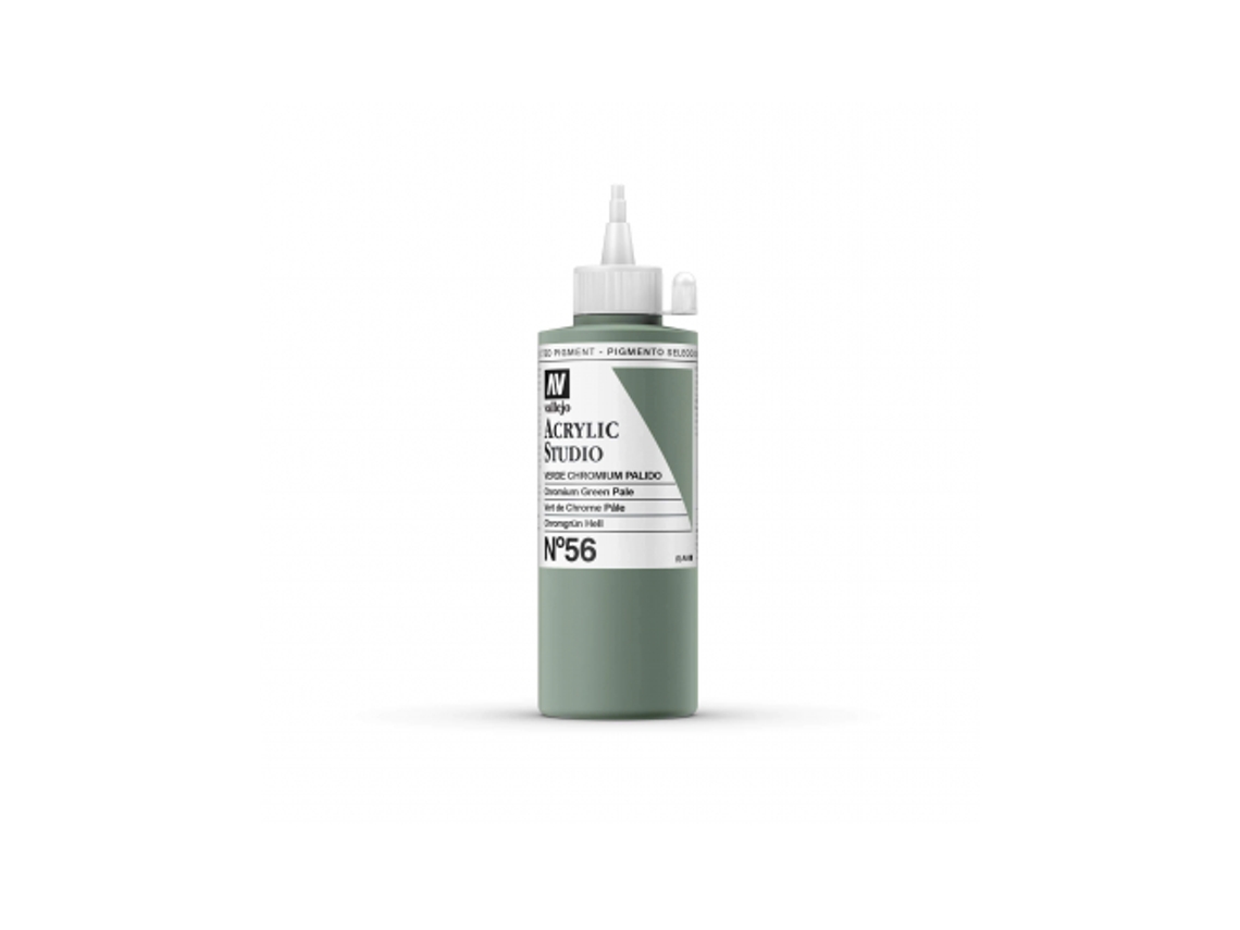 Pintura Acrilica Vallejo Studio 200 Ml (56 Verde Chromium Palido)