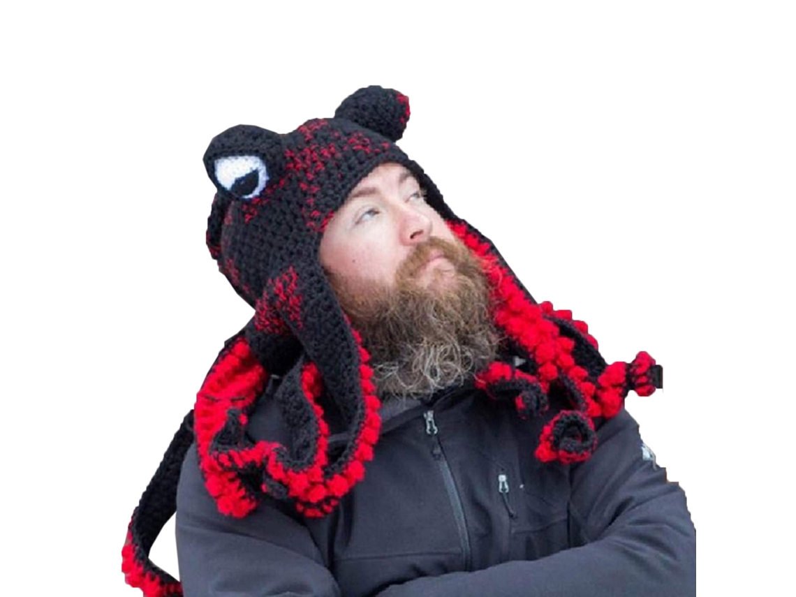 Gorro polar cálido con diseño de pulpo y monstruo marino