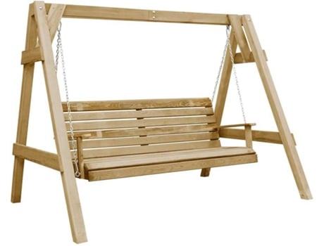 vidaXL Banco balancín jardín madera pino impregnada 205x150x157 cm