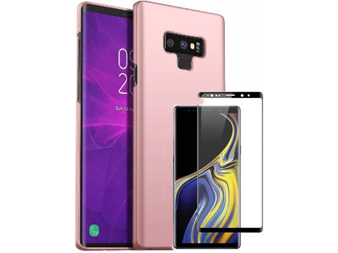 Kit Carcasa y Protector Cristal 5D Samsung Galaxy Note 9 SlimShield Rosa
