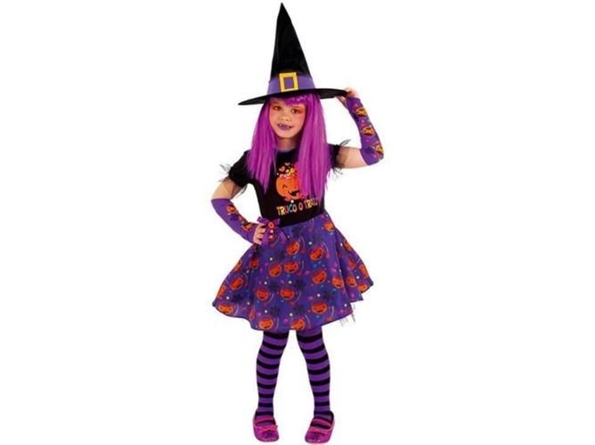 Disfraz de Niña DISFRAZZES Brujita Truco Negro Y Morado (Talla: 5 a 7 años)