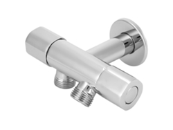 Válvula angular de latón de 3 vías G1/2", 1 entrada, 2 salidas
