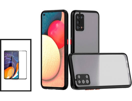 Kit Carcasa Trasera Protección Cámara + Protector de Pantalla Oppo A74 5G GIFT4ME Negro