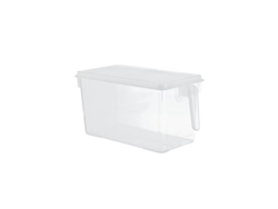 Contenedor de almacenamiento de alimentos con tapa, práctico asa para transportar alimentos, organizador de refrigerador apilable transparente para Gab