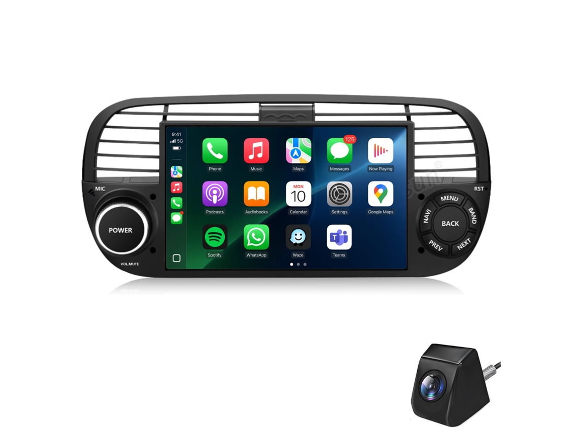 Autorradio Para Fiat 500 2007-2015 Android, 2gb+64gb, Carplay, Gps, Dsp, Rds, Bt, Cam