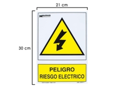 Cartel peligro electrico 30x21 cm.