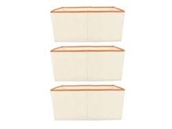 3 Cestas De Almacenamiento Lavables De Tela No Tejida Con Asas Para Uso Doméstico, 44x25x20cm