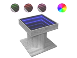 Maison Exclusive - Mesa De Centro Y Led Madera Ingeniería Gris Sonoma 50x50x45 Cm
