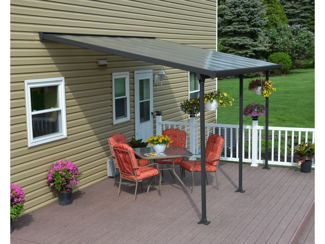 CANOPIA Feria Pérgola Cobertor de Terraza Aluminio 3X4,25 m Gris