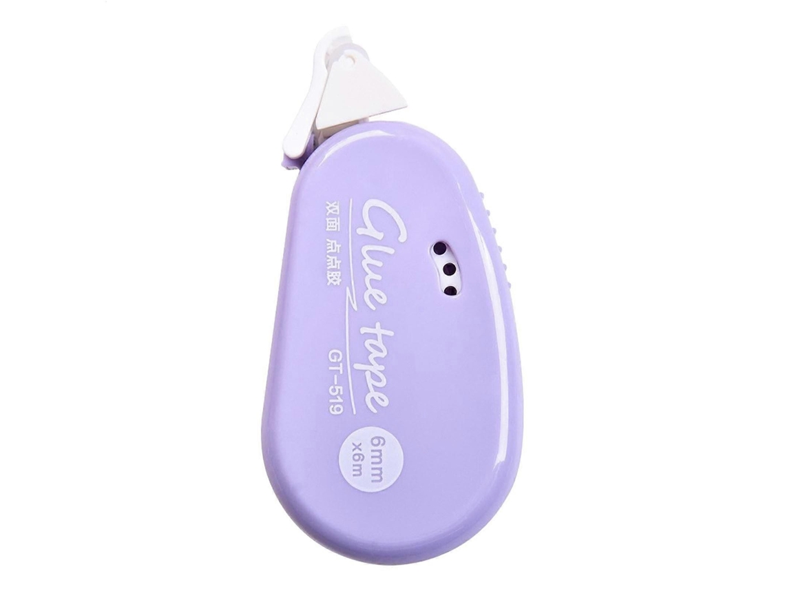 Rollo de cinta adhesiva de doble cara, dispensador de cinta para scrapbooking, morado, cinta para manualidades para niños y adultos, todas las edades GOKOCO