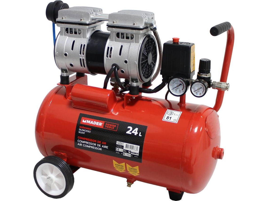 Compresor de Aire Silencioso, 24L, 0.75HP - MADER