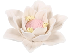 Diseño sencillo y moderno de decoración de pared en 3D, hecho de flores de cerámica blanca. Fácil de usar tanto en salas de estar como en otras áreas. GOKOCO