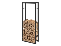 Soporte para Leña [EN.CASA] (Acero - Negro - 50 x 150 x 25 cm)