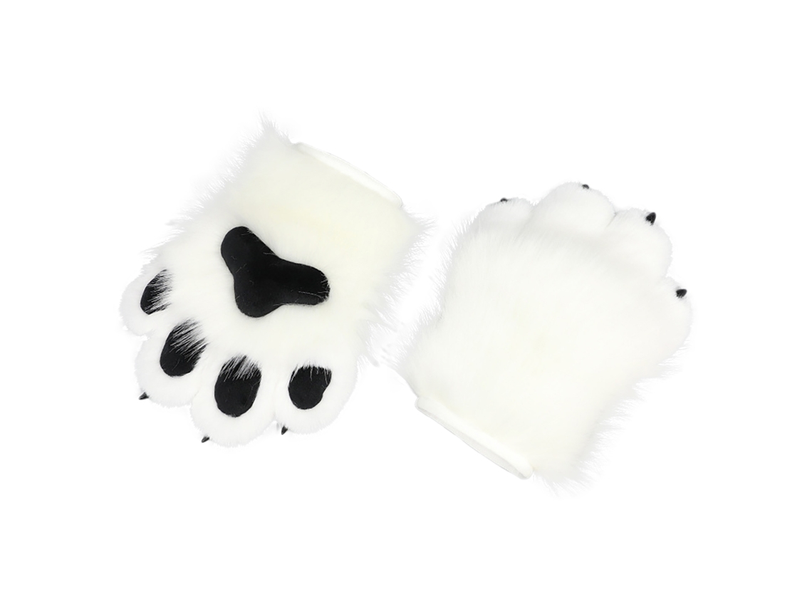 Guantes de peluche con garras de bestias, accesorios de fantasía