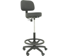 Silla Alta de Oficina PIQUERAS Y CRESPO Llanos Negro (Piel Sintética)