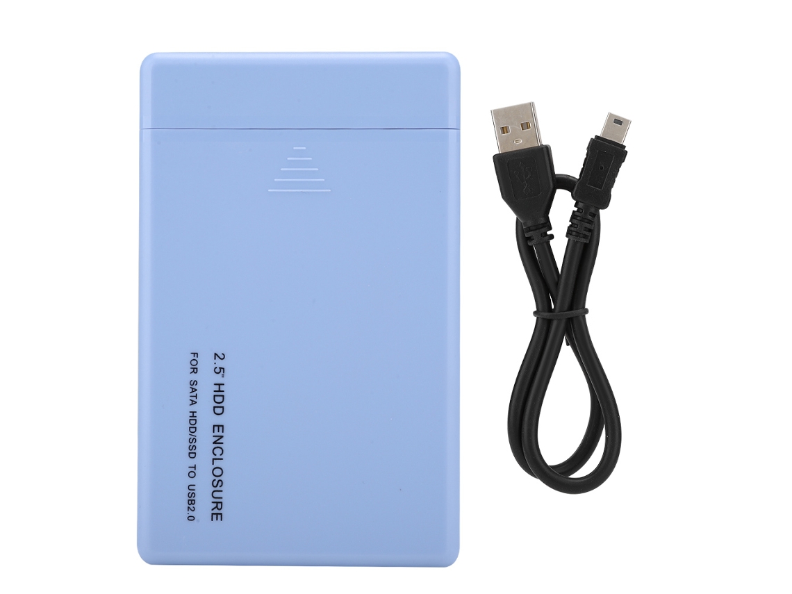 Caja De Disco Duro Móvil Sata Usb2.0 De 2.5 Pulgadas W25a820, Carcasa Hdd Sin Tornillos Y Antideslizante, Azul