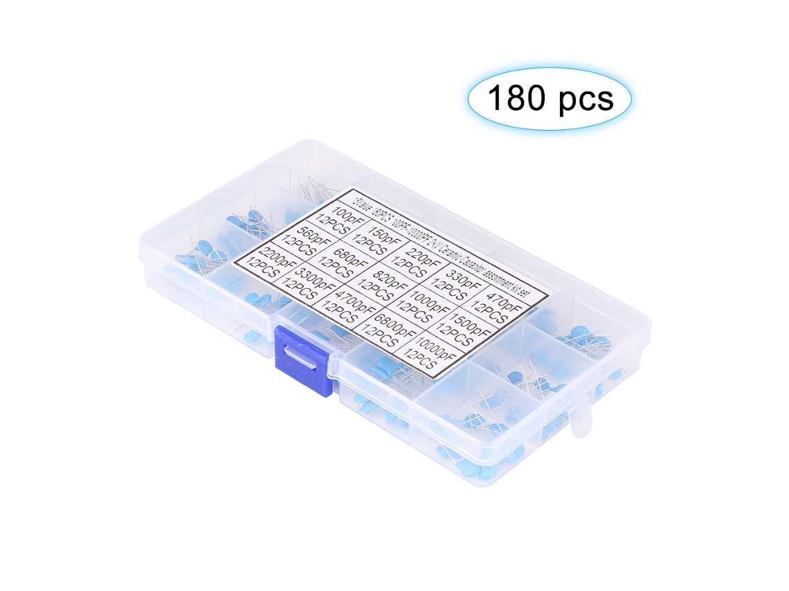 Kit de condensadores cerámicos de alto voltaje 2KV 15 valores 100PF 10000PF 180 piezas SIN MARCA