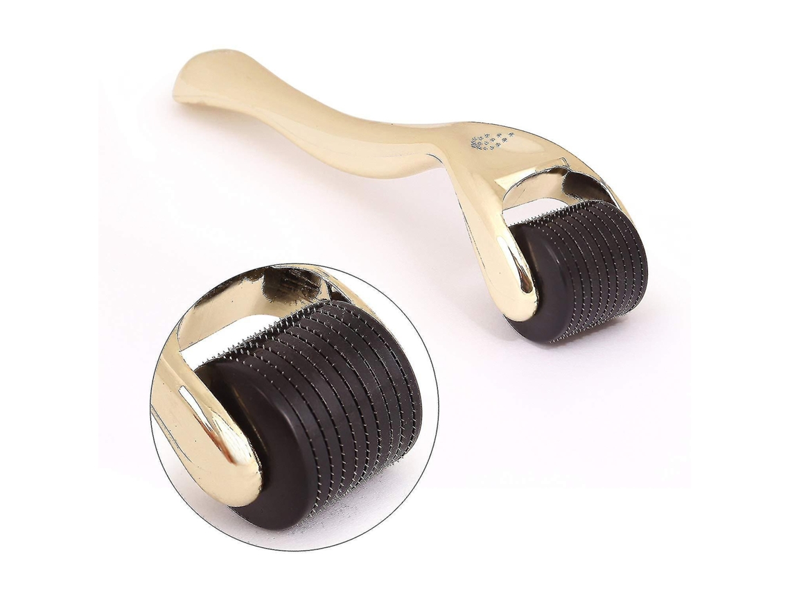 Rebe-rodillo Dermo, Agujas De Titanio 540, 0.3mm, Herramienta De Microneedling Para Cuidado Facial Y Corporal, Oro Y Negro