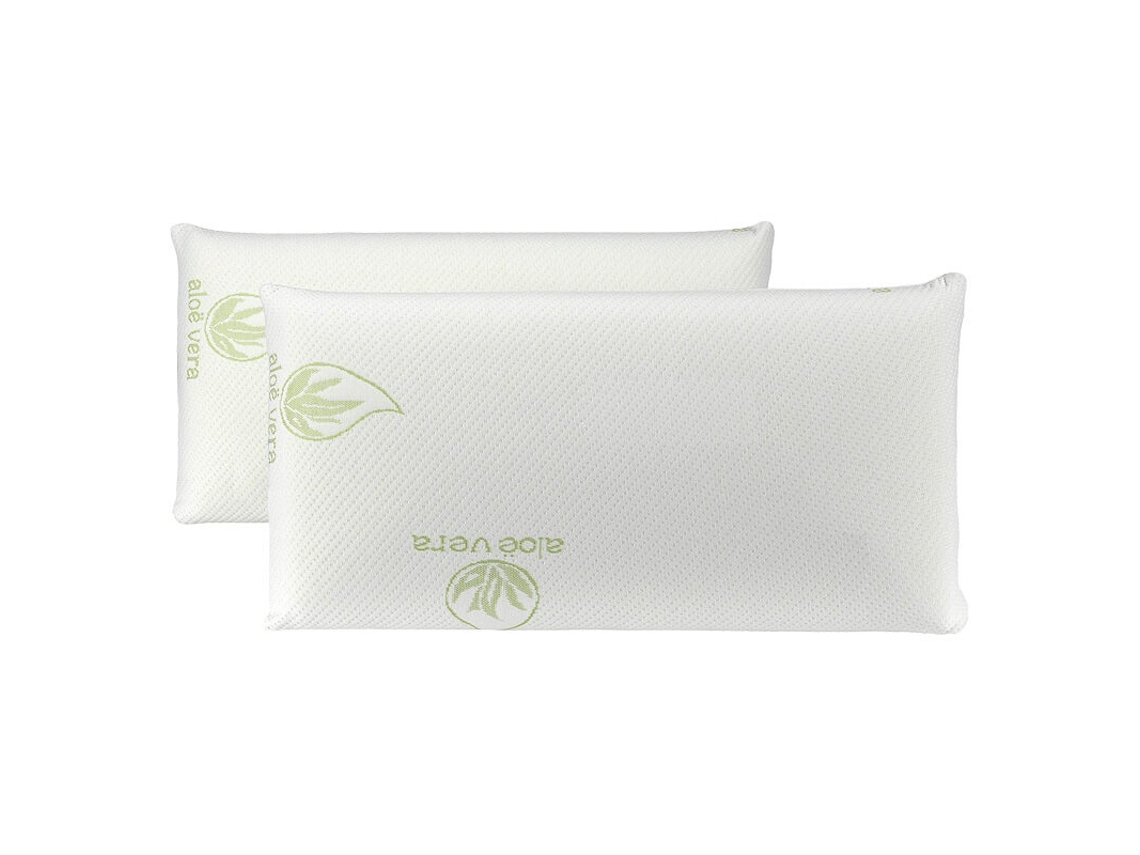 Pack de dos almohada copos 100% viscoelástica antialérgica con aloe vera (70 cm)