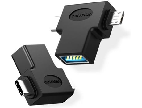 Adaptador VENTION CDIB0 (USB-C-USB, Micro USB-USB - Negro)