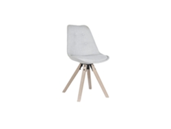 Silla Roble Poliester Gris Claro 48x55x84cm