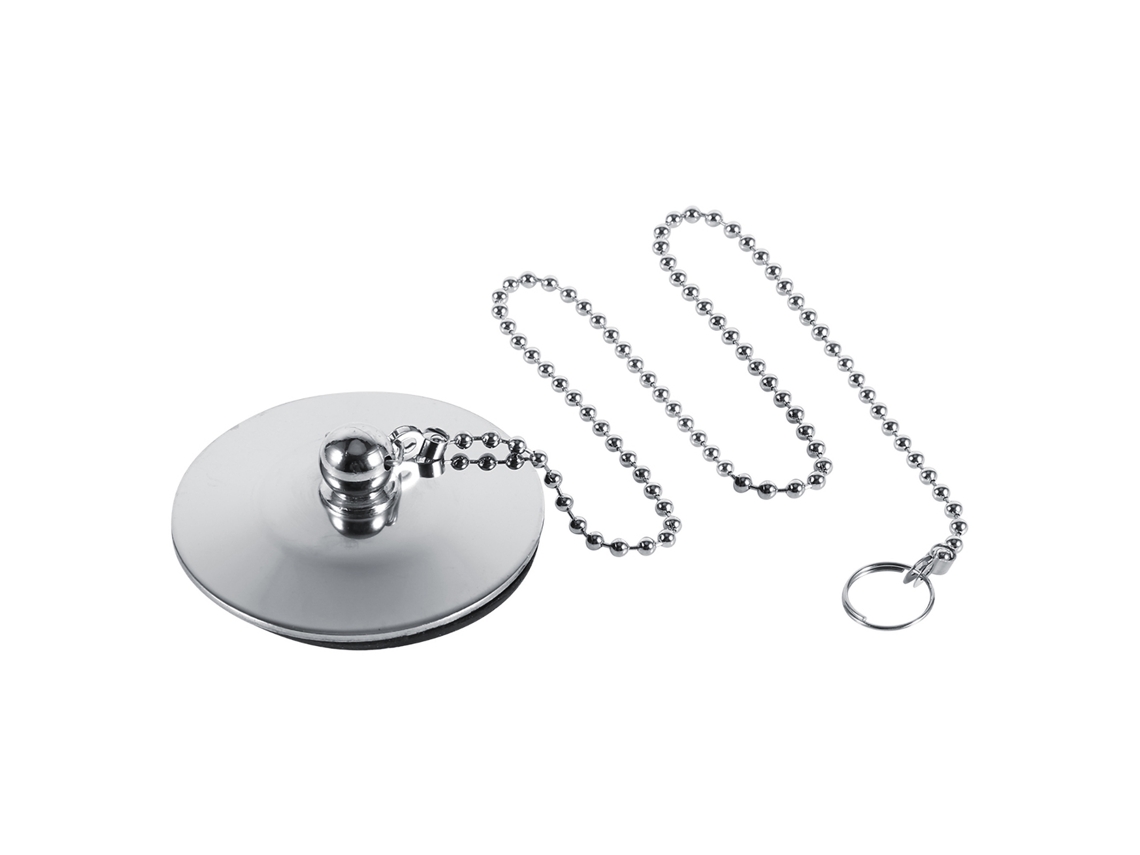 Tapa De Desagüe Cromada Para Fregadero De Cocina Y Bañera Con Cadena De Metal Macizo.