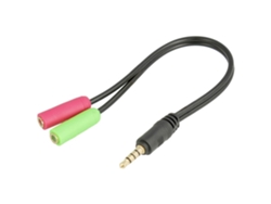 Cable NIMO Jack 3,5Mm 4 Pinos P/ 2 Fichas Jack 3.5Mm Fêmea Auscultadores + Microfone