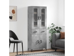 Aparador Alto Madera Contrachapada Gris Hormigón 69,5x34x180 Cm
